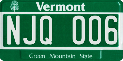 VT license plate NJQ006