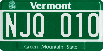 VT license plate NJQ010