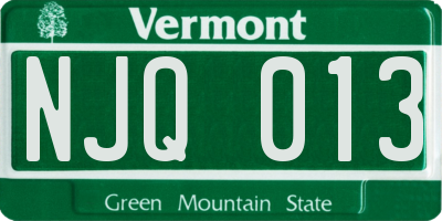 VT license plate NJQ013