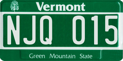 VT license plate NJQ015