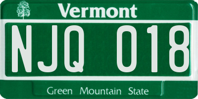 VT license plate NJQ018