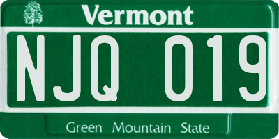 VT license plate NJQ019