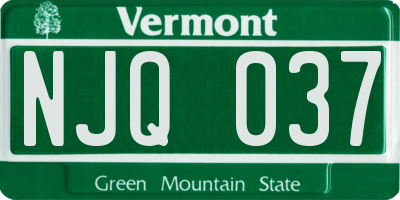 VT license plate NJQ037