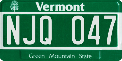 VT license plate NJQ047