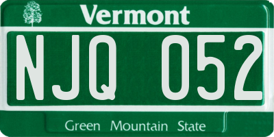 VT license plate NJQ052