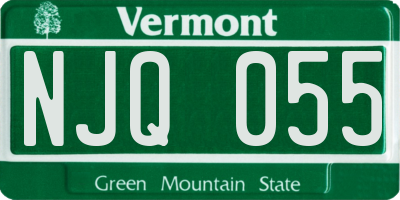 VT license plate NJQ055