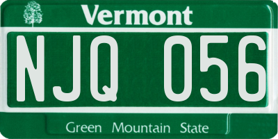 VT license plate NJQ056
