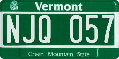 VT license plate NJQ057