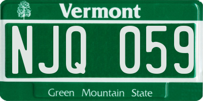 VT license plate NJQ059