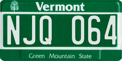 VT license plate NJQ064