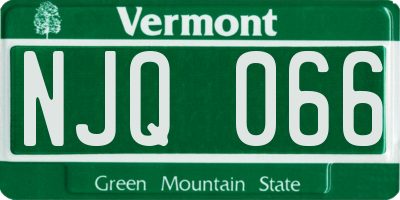 VT license plate NJQ066