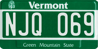 VT license plate NJQ069