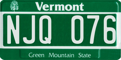 VT license plate NJQ076