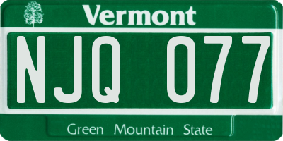VT license plate NJQ077