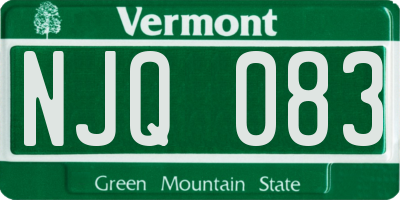VT license plate NJQ083