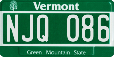 VT license plate NJQ086