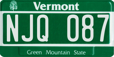 VT license plate NJQ087