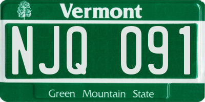 VT license plate NJQ091
