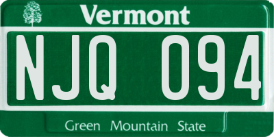 VT license plate NJQ094