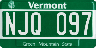 VT license plate NJQ097