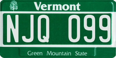 VT license plate NJQ099