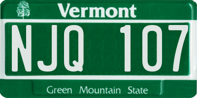 VT license plate NJQ107