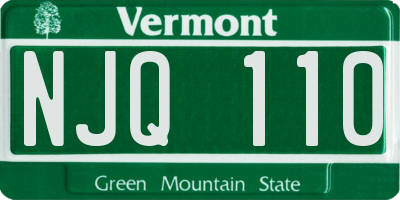 VT license plate NJQ110