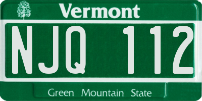 VT license plate NJQ112