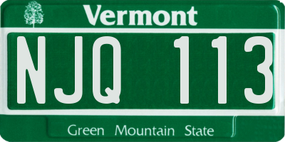 VT license plate NJQ113