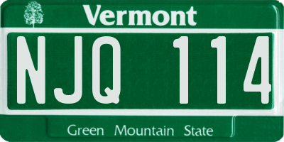 VT license plate NJQ114