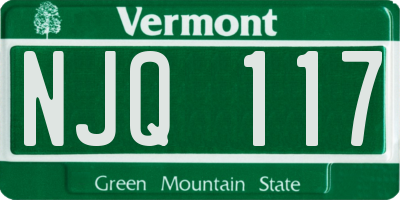 VT license plate NJQ117