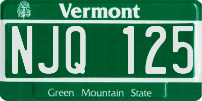 VT license plate NJQ125