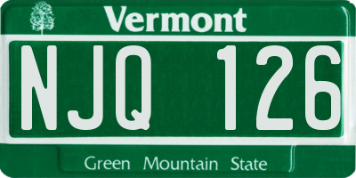 VT license plate NJQ126
