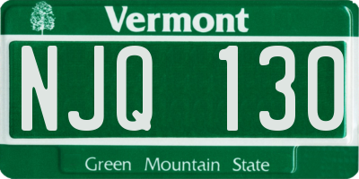 VT license plate NJQ130