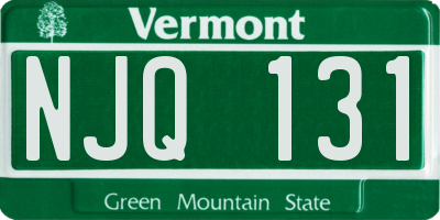 VT license plate NJQ131