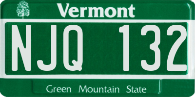 VT license plate NJQ132
