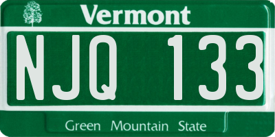 VT license plate NJQ133