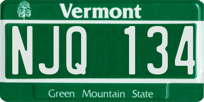VT license plate NJQ134