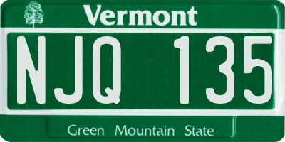 VT license plate NJQ135