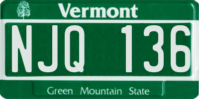 VT license plate NJQ136