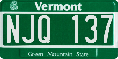 VT license plate NJQ137