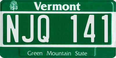 VT license plate NJQ141