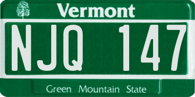 VT license plate NJQ147