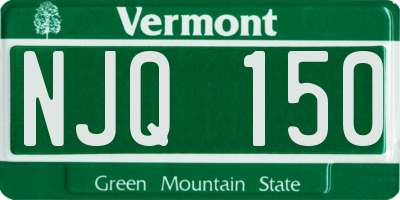 VT license plate NJQ150