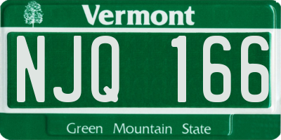 VT license plate NJQ166