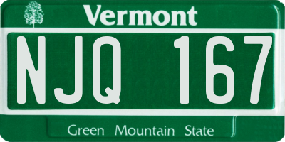 VT license plate NJQ167
