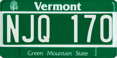 VT license plate NJQ170