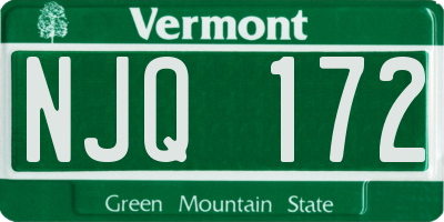VT license plate NJQ172