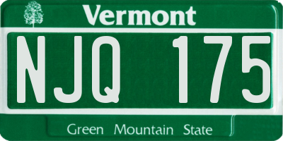 VT license plate NJQ175