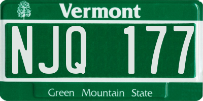 VT license plate NJQ177